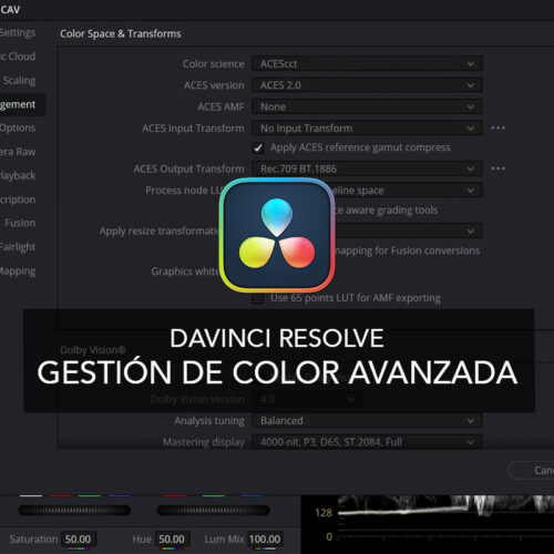 Curso Online DaVinci Resolve Gestión de Color Avanzada